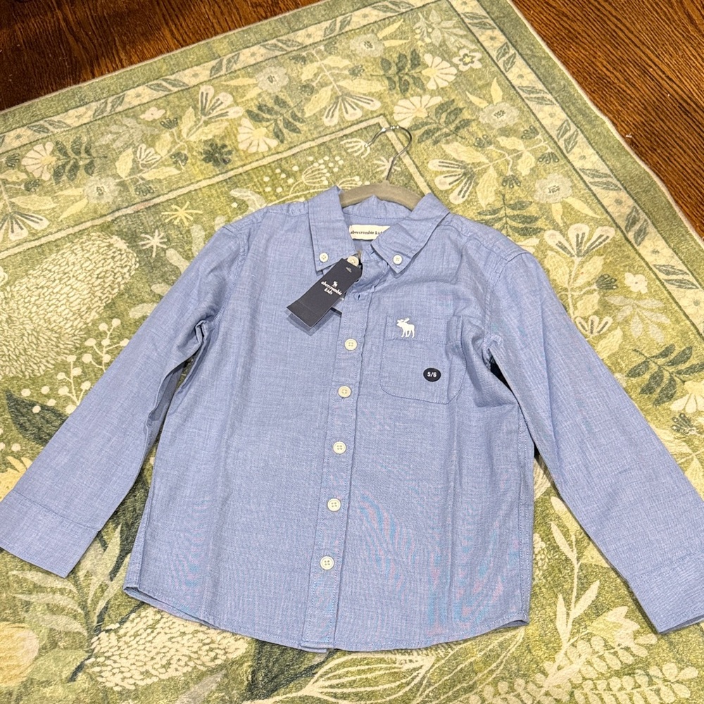Abercrombie Kids Blue Kids Shirt with Embroidered Logo